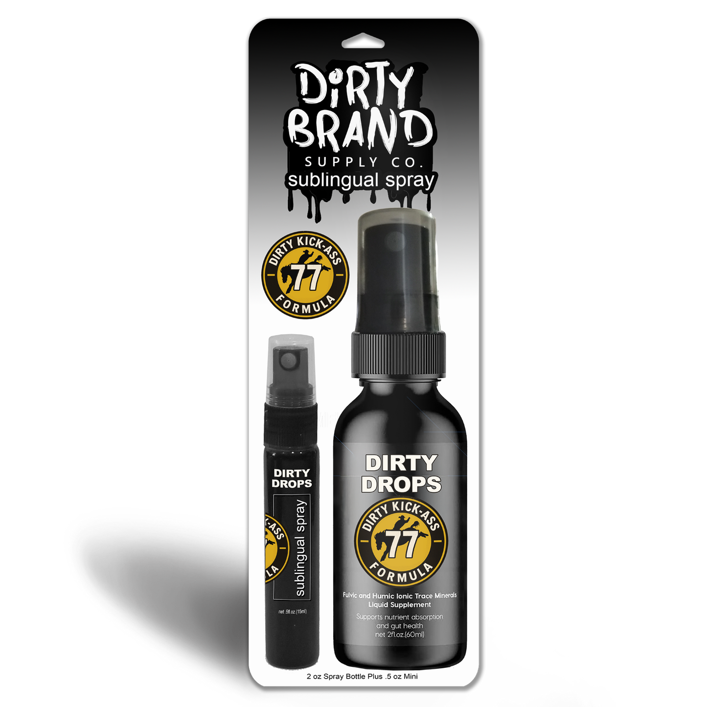 Dirty Brand Sublingual Spray — 2 oz + Free 0.5 oz Travel Size