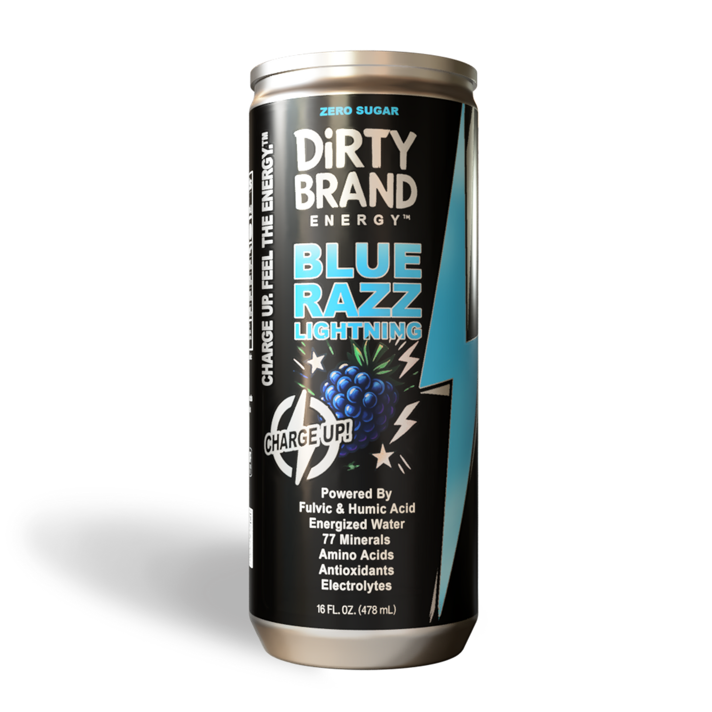 Dirty Brand Energy™ – Blue Razz Lightning (16 oz)