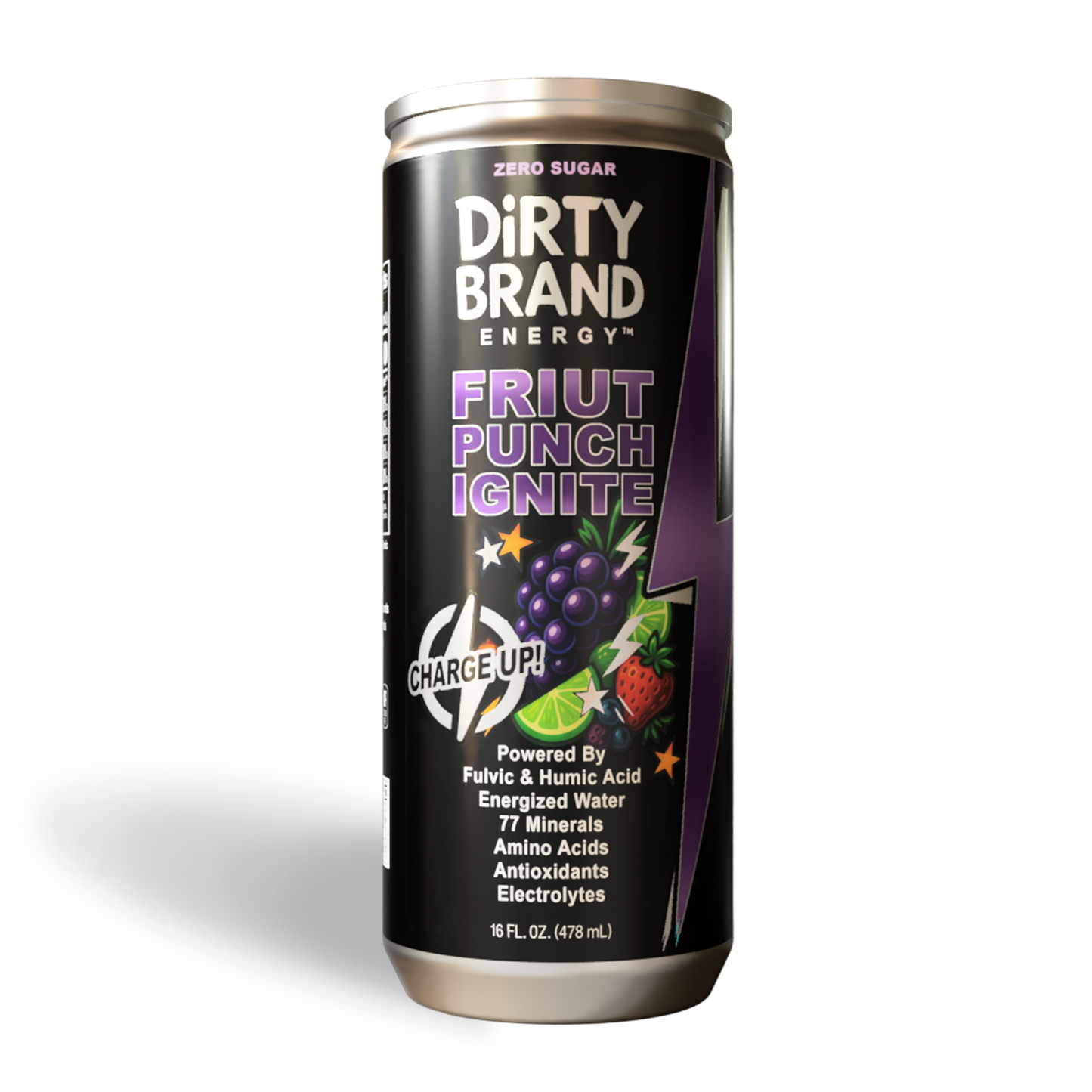 Dirty Brand Energy™ – Fruit Punch Ignite (16 oz)